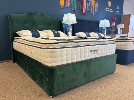 Silentnight Botanic 1600 Plant Based King Size Divan Set with Winged Headboard