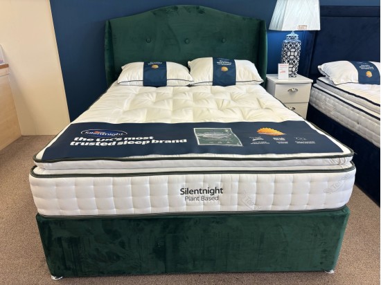 Silentnight Botanic 1600 Plant Based King Size Divan Set with Winged Headboard