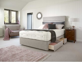 Harrison Spinks Premium 4 Drawer Base with Wiltern Easy Access Headboard in Superking